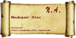 Neubauer Alex névjegykártya